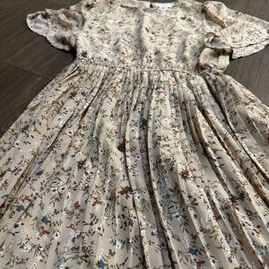 Hayden Cream Sundress with Bishop Sleeves